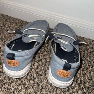 Hey Dudes - Denim Blue and White w/ Aztec inside shoe